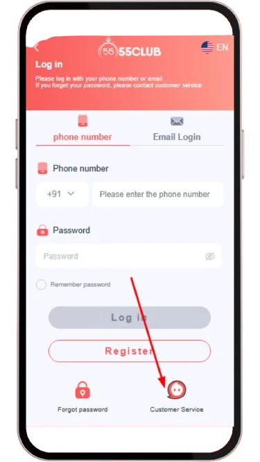Click on customer service